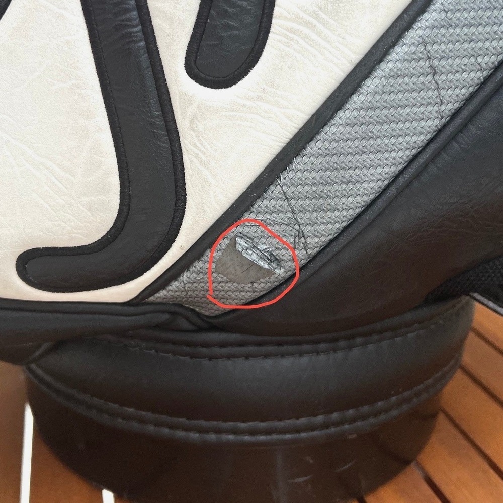 Vintage Titleist Tour Staff Golf Bag 6-Way Black White WITH Matching Rain Hood - Picture 10 of 16